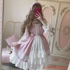 新品ロリータ ワンピース コスプレ レースワンピ ピンク