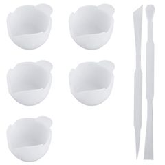 2本 UVレジン用ツール 調色スティック シリコン製 5個 柔らかい DIY 調色パレット ハンドメイド レジン レジン道具 ツール 道具 サムコス (7点セット)