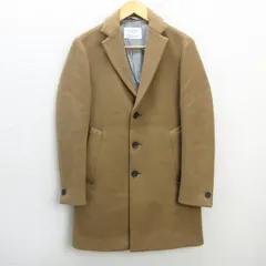 D■エディフィス/EDIFICE ウール チェスターコート【44】ベージュ 茶系/MENS/125【中古】■