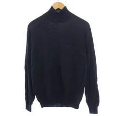 アルマーニ コレツィオーニ ARMANI COLLEZIONI ニット セーター 長袖 タートルネック ロゴ刺繍 ウール 48 L 紺 ネイビー /BMのサムネイル