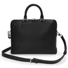 ルイ ヴィトン オリバー ブリーフケース 2way ショルダー ビジネス ハンドバッグ 斜め掛け エピレザー ノワール ブラック 黒 シルバー金具 M51689 LOUIS VUITTON（美品）