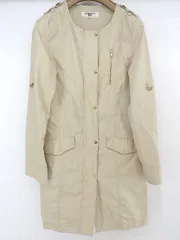 ◇ NATURAL BEAUTY BASIC 長袖 ノーカラー ジャケット サイズS ライトベージュ レディース P  【中古】 【1208260015355】