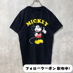 古着 used　Disney　ディズニー　半袖プリントTシャツ　黒　ブラック　Mickey　ミッキーマウス　クルーネック