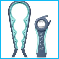 グレー+ブルー(2個) 蓋ツイストグリッパー 弱い手用 関節炎の高齢者向け 多機のサムネイル
