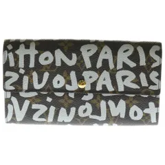 LOUIS VUITTON (ルイヴィトン) モノグラムグラフィティ ポシェットポルトモネクレディ ロングウォレット 長財布 カードケース ブラウン ゴールド金具 M92189