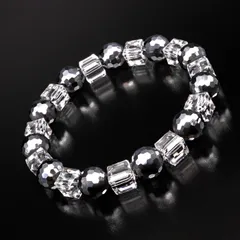 【送料無料】【新品】テラヘルツ天然石 ブレスレット /   パワーストーン メンズ レディース テラヘルツ 勝負運 開運 ギフト プレゼント 父の日 母の日 敬老の日 誕生日 磁器ブレスレット 磁気 シルバー ゴールド k18 ハンドメイド おしゃれ 日本製