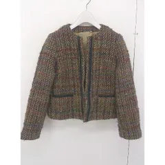 ◇ Yangany ヤンガニー 長袖 ノーカラー ジャケット サイズ38 ブラウン系 マルチ レディース  【中古】 【1202100000471】のサムネイル