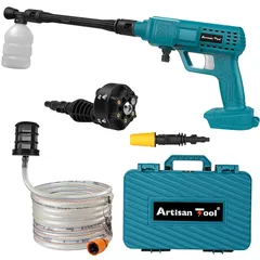 【独自強化版】充電式高圧洗浄機 （青）コードレス高圧洗浄機 18Vマキタバッテリー使用可能 ONスイッチ固定機能 高圧洗浄機 コ-ドレス 充重式 フレキシブル可変ノズル 水圧強化 吐出水量UP 収納ケースの最小軽量化 水吸上げ部品改良 新型モーター搭載 洗 1