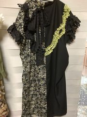 新品　レースフリル　ハンドメイドワンピース　すずらん柄　大きいサイズ