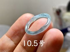L13-84 ピンキーリング 高氷種 竹節 リング 水色 10.5号 グアテマラ産 A貨 本翡翠 くりぬき