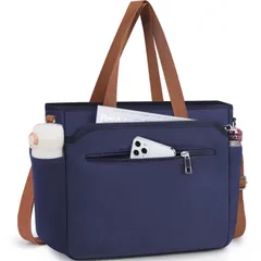 ショルダーバッグ レディース 肩掛けバッグ a4収納 メンズ 撥水 メンズ 通学旅行 キャンパストート キャンバス レディース 軽量 大容量 帆布 斜め掛けバッグ トートバッグ 通勤 ブラック [RAINSMORE] ネイビー