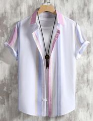 新品 半袖 カラフル トップス おしゃれ カジュアル 春夏 通気性 春夏 薄手 メンズ