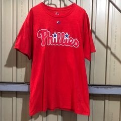 371 Majestic プリントTシャツ マジェスティック L レッド プルオーバー 夏 野球 ベースボール 古着卸 アメリカ仕入