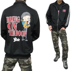 ベティーブープ ベティブープ トラック/ジャケット ジャージ/上 ベティちゃん メンズ/レディース/ユニセックス 服 グッズ キャップ/犬/スマホ ベティ・ブープ ジップ/ジャケット オーバーサイズ 通販 トップス ブラック betty boop サイズM