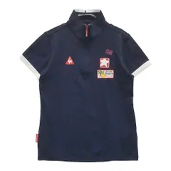 サイズ：M LECOQ GOLF ルコックゴルフ  ハーフジップ 半袖ポロシャツ  ネイビー系 [240001833580]# ゴルフウェア レディース ストスト