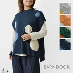 ＊【新品】【BARNDOOR バーンドア】ドット ジャガードニット ベスト (1191103M) レディース 秋 冬 半袖 ウール アクリル 水玉 柄 ゆったり レイヤード 重ね着 サステナブル SDGs ナチュラル 服 ナチュランド 30代 40代 50代