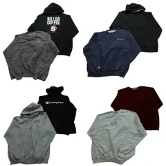 古着卸 まとめ売り チャンピオン Champion スウェット 8枚セット (メンズ L ) フルジップ Vガゼット プルオーバー 中古 古着 NB8706