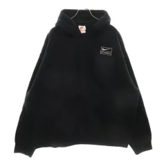 NIKE (ナイキ) 22SS ×STUSSY NRG Washed Hoodie DN4028-010 ステューシー ウォッシュドフーディ ロゴ刺繍スウェットプルオーバーパーカー ブラック