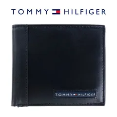 トミーヒルフィガー 財布 二つ折り TOMMY HILFIGER CAMBRIDGE ケンブリッジ 31TL25X023 001 BLACK ブラック 小銭入れ付き 札入れ レザー 本革