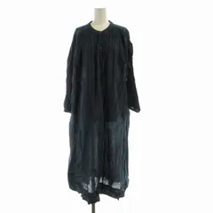 アーバンリサーチ ドアーズ URBAN RESEARCH DOORS 22AW コットンボイルギャザーワンピース マキシ ロング ペチコート付き 長袖 S 紺 ネイビー DR25-26M106 /RO