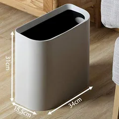 ゴミ箱 フタなし 10L おしゃれ コンパクトシンプル スリム ごみ箱 省スペース キッチン、リビングルーム、トイレ、洗面所用 （グレー）
