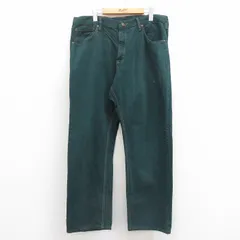 W37/古着 ラングラー ジーンズ メンズ コットン 緑 グリーン デニム 25aug19 中古 ボトムス ジーパン Gパン ロング パンツ