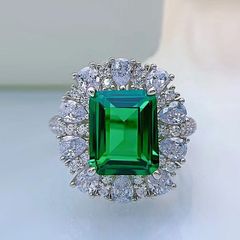 S925純銀】ラボグロウン・エメラルド 4ct ザンビアカラーリング - メルカリ