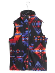 【お得なクーポン配布中!】 チャップス ラルフローレン ネイティブ フリース ベスト レディース L / 古着 CHAPS DENIM POLO 重ね着 前開き 総柄 ハイネック フルジップ