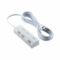 【新品・7営業日以内発送】ELECOM エレコム T-IS01M-2350WH 電源タップ 延長コード 5m コンセント 3個口 ほこりシャッター 極性対応 個別スイッチ マグネット ホワイト TIS01M2350WH【沖縄離島販売不可】のサムネイル