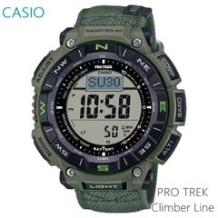 【正規販売店】 カシオ プロトレック メンズ 腕時計 デジタル ソーラー トリプルセンサー グリーン PRG-340B-3JF