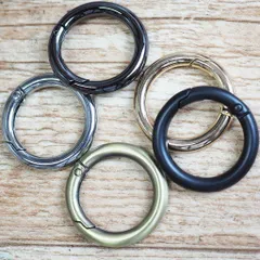 【4個セット】丸カラビナ外径35mm サークルカラビナ/丸カン 6色展開 アクセサリー部品　キーリング/キーホルダー srk13【makuzo shop】