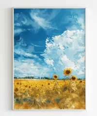 絵画 油絵 ひまわり 6F 夏の風景画