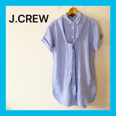 ☆J.CREWジェイクルーレディース水色 リネン チュニック 半袖