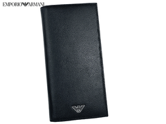 エンポリオ アルマーニ 長財布 EMPORIO ARMANI YEM474 YAQ2E 81072 BLACK 難有り GA イーグルマークプレート付き ブラックレザー メンズ ロング ウォレット 札入れ 長財布