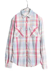 【お得なクーポン配布中!】 デニム&サプライ ラルフローレン チェック 長袖 シャツ メンズ M 古着 DENIM&SUPPLY ポロ コットン 長袖シャツ ポケット付き マルチカラー