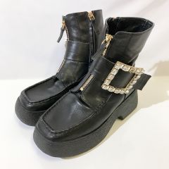 Roger Vivier ハーフブーツ ブラック ビジュー 厚底 レディース