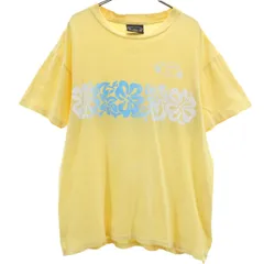 LAHAINA CREWS ラハイナクルーズ 花柄 半袖 Tシャツ M イエロー系 メンズ 古着
