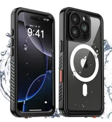 ★Tmacjump iPhone 16 Pro Max 用 ケース 防水ケース 耐衝撃 米軍MIL規格 MagSafe・Qi充電・水中撮影対応 カメラ保護 完全防水 防雪 防塵 滑り止め 頑丈 両面ケース 全面保護 ストラップ付き 防水ケース（6.9インチ）