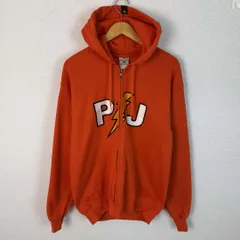 90s Lee パールジャム ライトニングボルト リー ジップアップパーカー ビッグロゴ プリント オレンジ Mサイズ メンズ 古着 ストリート アメカジのサムネイル