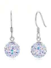 ジュエリー レディース イヤーアクセサリー 925スターリングシルバー オーストリアクリスタル スパークリングボールピアス 1ペア