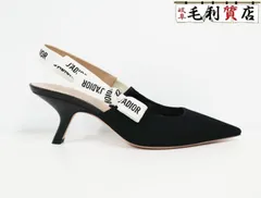 クリスチャンディオール Christian Dior JADIOR ジャディオール テクニカルファブリック スリングバック パンプス サイズ38 ブラック KDC200TFL900 極上美品 靴のサムネイル