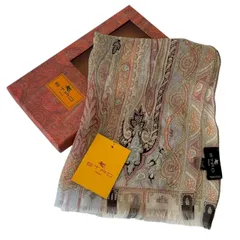 ETRO エトロ ストール マルチカラー シルクシフォン イタリア製 ペイズリー柄 レディース