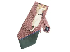 【お得なクーポン配布中!】 90s USA製 100% シルク ハンドメイド ポロ スポーツ ラルフローレン ネクタイ / オールド ブランド ビジネス カジュアル 総柄 ゴルフ 絵柄