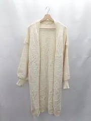 ◇ ⊂ fifth フィフス ロング丈 厚手ニット ボタンレス 長袖 カーディガン サイズ 表記なし オフホワイト系 レディース E  【1412090066986】