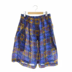 ソフィードール SOFIE D'HOORE 総柄 シルク スカート フレア ひざ丈 ギャザー 36 青 ブルー マルチカラー /DF ■OSのサムネイル