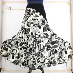 パピヨン 社交ダンス ラテンスカートフレア 総柄 大人 上品 ライトモカ 黒 ダンス衣装 スカート チュールスカート 社交ダンス フラメンコ