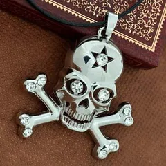 スカル ペンダント 海賊 ネックレス 骸骨 髑髏 ドクロ メンズ 星 スター  ポッキリ