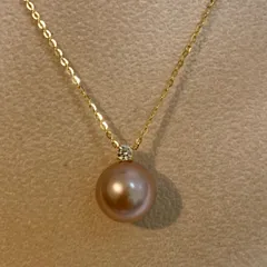 2カラー　淡水真珠　ペンダントトップ k18 大きめ　真珠ネックレス パールネックレスs925 金