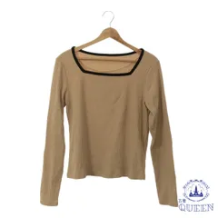 ☆美品☆ GU ジーユー トップス ニット セーター リブ スクエアネック 長袖 レディース 大きいサイズ ホワイト L 901-16052 送料無料 古着