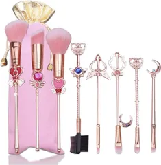 【特価セール】化粧筆 メイクブラシ アイブラシセット可愛いくて 8本セット 繊維毛 化粧ブラシセット 人気 美少女戦士セーラームーン 携帯 セット メイク道具ブラシ 8個セット【最高の贈り物】 (pink)